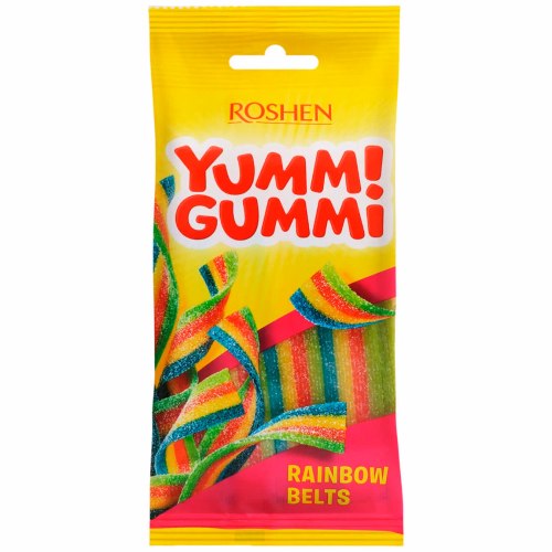 ЖЕЛЕЙНІ ЦУКЕРКИ Yummi Gummi Sour Belts Roshen 70г
