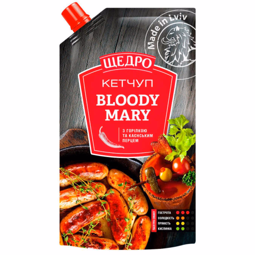 Кетчуп Щедро Bloody Mary д/п 250г