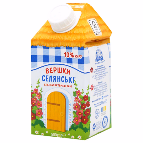 Вершки у/паст. 10% "Селянські" 500г