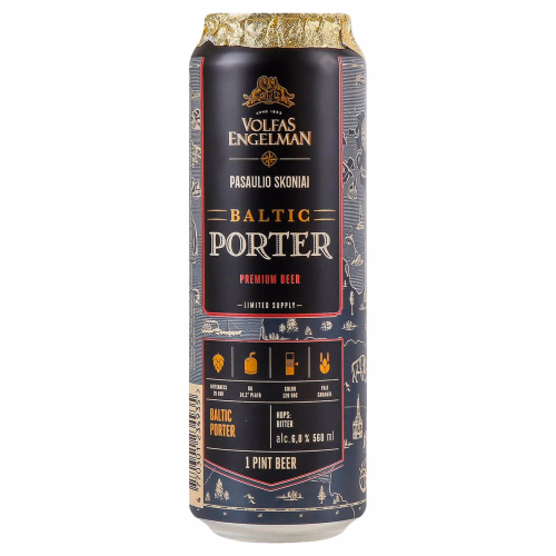 Пиво Volfas Engelman Вaltic Porter 0,568 л ж/б 6%