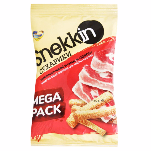 Сухарики пш-жит зі смаком Бекон Snekkin" 150г