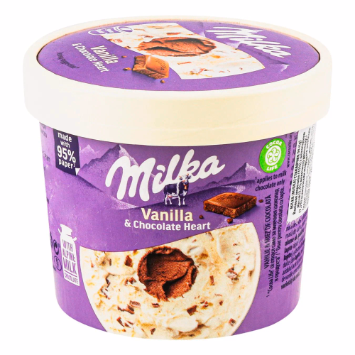 Морозиво MILKA  ваніль+шоколад стаканчик 94г