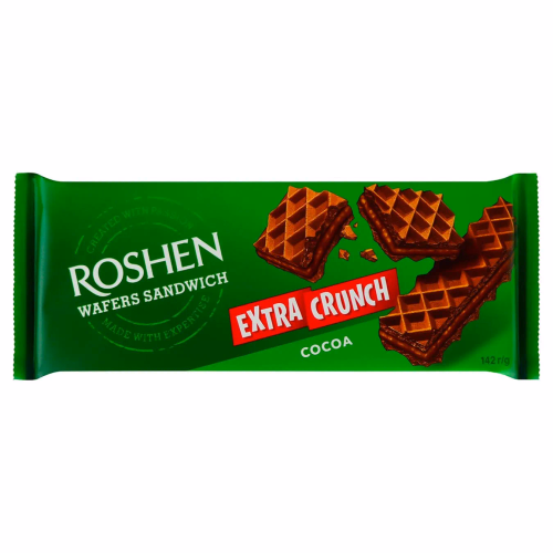 Вафлі Roshen Wafers Sandwich Crunch какао  142г