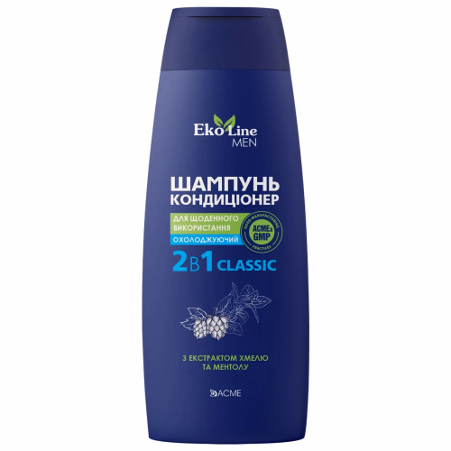 Шампунь-кондиц 2в1 ACME EkoLine MEN Classic для всіх типів волосся з ефектом охолодження, 400 мл