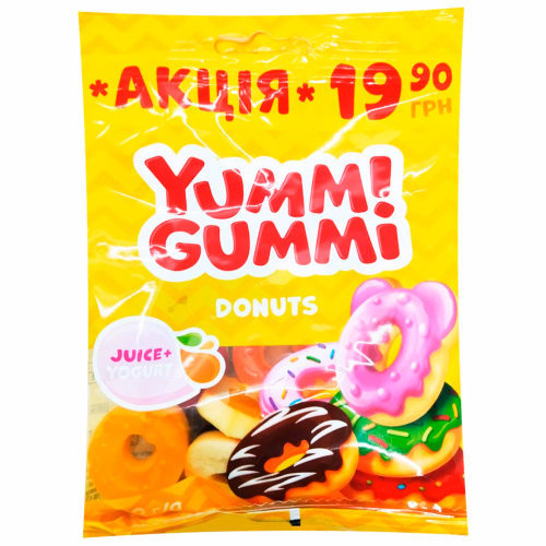 ЖЕЛЕЙНІ ЦУКЕРКИ Yummi Gummi Donuts Roshen 70г