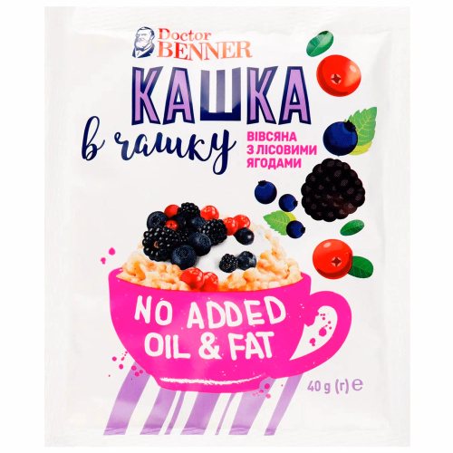 Кашка в чашку з ліс.ягодами ТМ "Dоctor BENNER" 40г