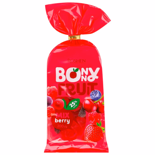 ЖЕЛЕЙНІ ЦУКЕРКИ Bonny-Fruit ягідний мікс Roshen 200г