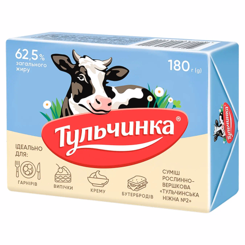 Суміш рослинно-вершкова Тульчинська ніжна №2 62,5% ТМ Тульчинка 180г