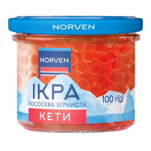 Ікра лососева зерниста (кети)100г TM Norven