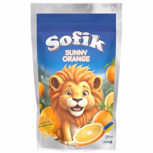 Напій соковий б/а негазований Sofik "ORANGE" зі смаком апельсину 200мл