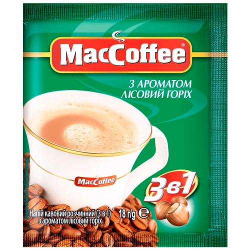 MacСoffee 3в1" Лісов.горіх *10шт пачка