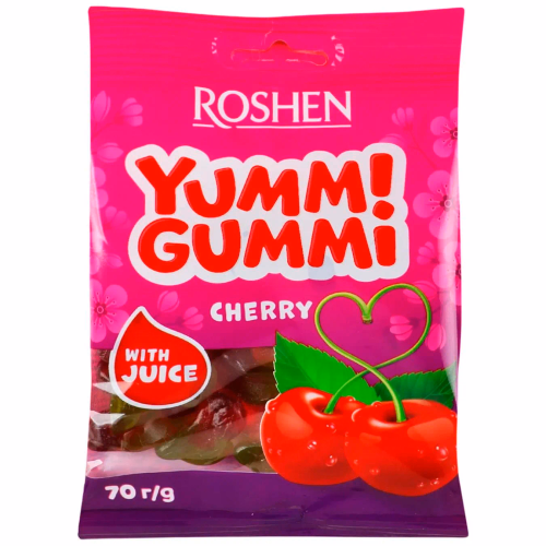 ЖЕЛЕЙНІ ЦУКЕРКИ Yummi Gummi Cherry Roshen 70г