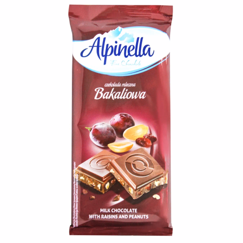 Шоколад Alpinella Арахісом і ізюмом  90г