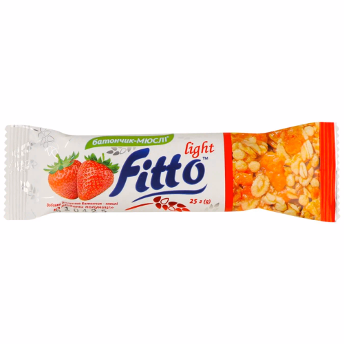 Батончик-мюслі "З ягодами полуниці" ТМ "Fitto light"25г