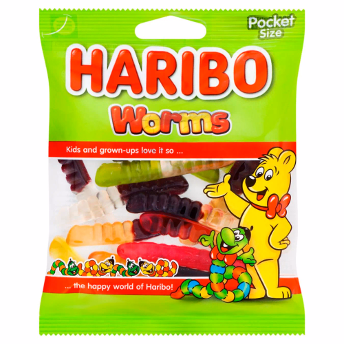 HARIBO Worms 80 цукерки желейні неглазуровані у формі черв`яка