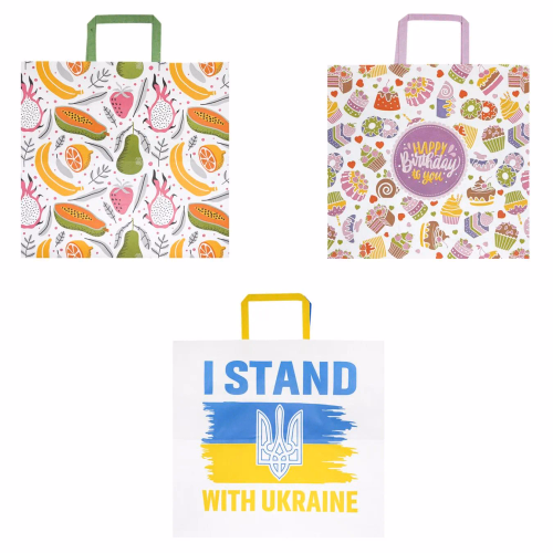 Пакет паперовий КРАФТ білий for you 32*15*30см №40980