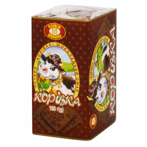 Печиво "корівка" шоколадний смак 180гр ХБФ