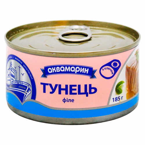 Тунець філе 185г ключ  АКВАМАРИН
