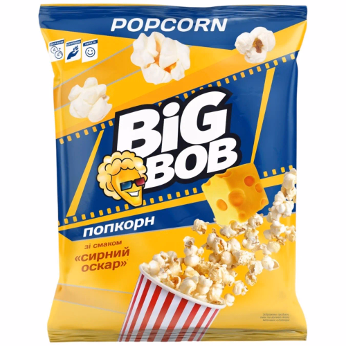 Попкорн зі смаком сиру "Сирний Оскар" 80г ТМ "BIG BOB"
