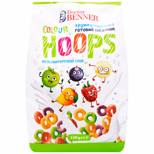 Готові сніданки ТМ"Doctor BENNER" Colour Hoops Кільця кол, 150 г