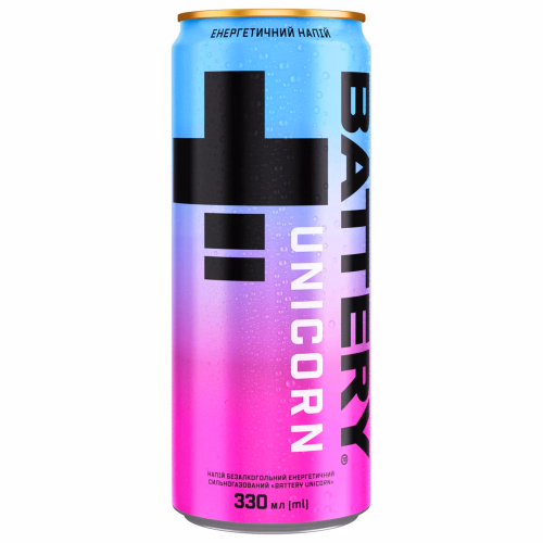 Напій б/а енерг.сл/газ на аром Battery UNICORN 0,33 ж/б