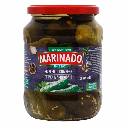 Огірки мариновані 720г MARINADO