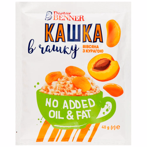 Кашка в чашку вівсяна з курагаю ТМ "Dоctor BENNER" 40г