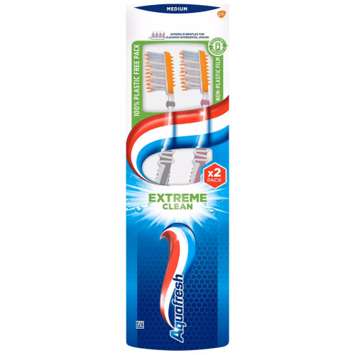 Зубна Щітка AQUAFRESH EXTREME CLEAN MEDIUM 1+1 -50%