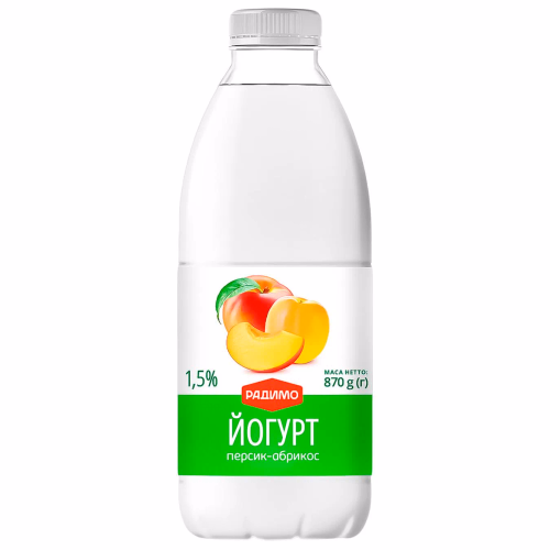 Йогурт Персик-Абрикос  Лактоімун збаг.пробіотик 1,5% 870г ПЕТ РадиМо