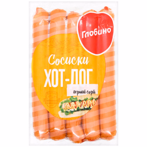 Сосиски Хот-Дог 1с в/п 550г  ГЛОБИНО