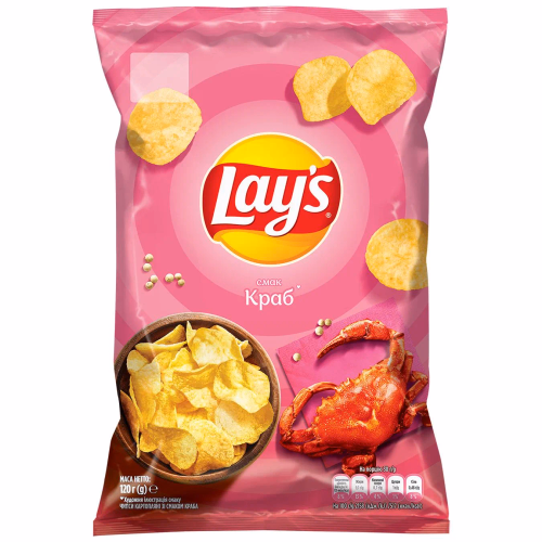 Чипси Lay's зі смаком краба 120г