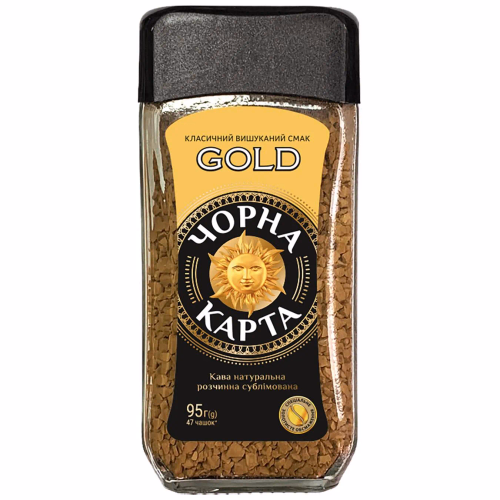 Кава розчинна Чорна Карта Gold, ск.б. 95г