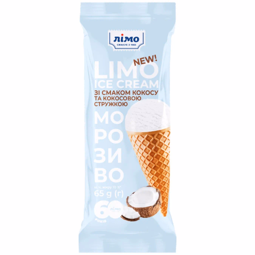 Морозиво LIMO ICE CREAM кокос та кокосова стружка 65г