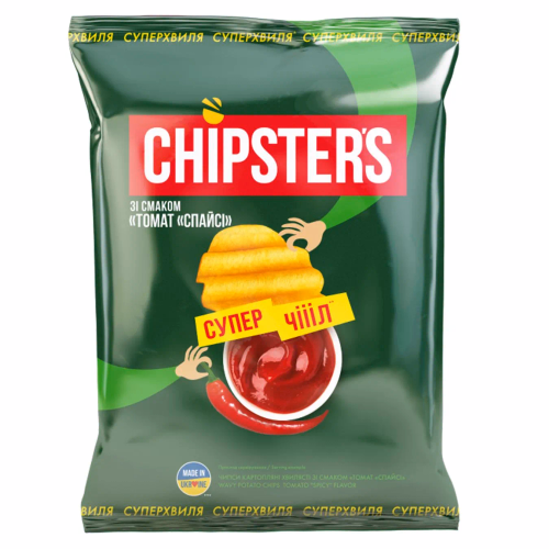 ТМ CHIPSTER`S Чипси хвилясті Томат спайсі 95г