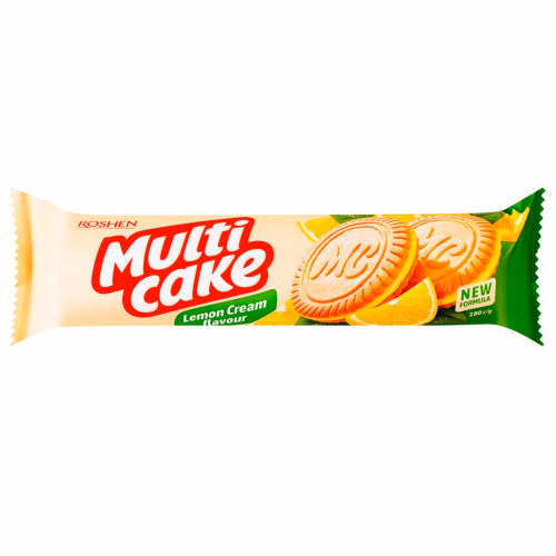 Печиво-сендвіч Multicake з начинкою лимон-крем 180г Roshen