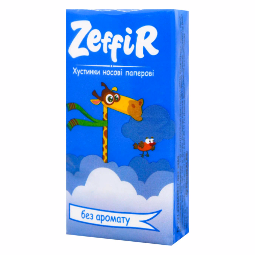 Хустинки паперові Без аромату ТМ "Zeffir", 10шт