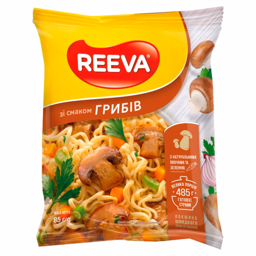 Локшина шв/пригот смак грибів пачка 85 г Reeva