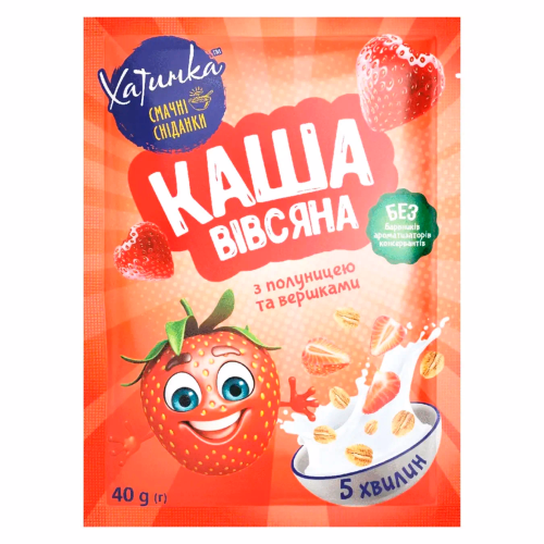 Каша вівсяна мит. пригот."Полуниця з вершками"40г