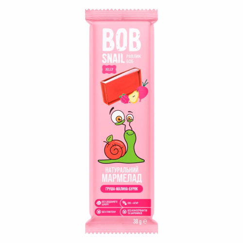 Натур мармелад ТМ BOB SNAIL "Груша-Малина-Буряк" 38 г