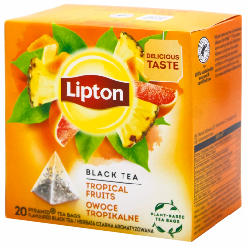 Ліптон чорн Tropical Fruit пірам.1.8г*20п