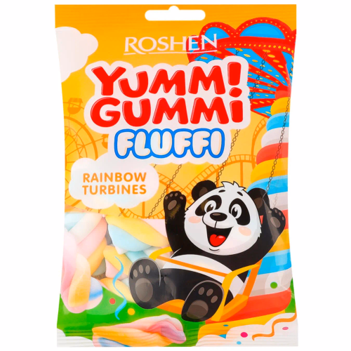 Цукерки маршмеллоу Yummi Gummi Fluffi Rainbow Turbines 65г