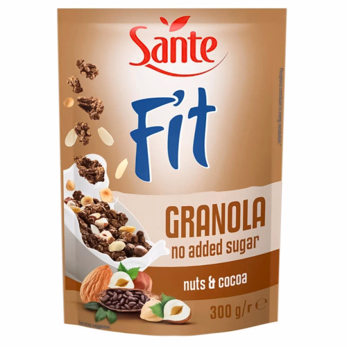 Гранола SANTE 300г FIT без цукру шоколадна з горіхами