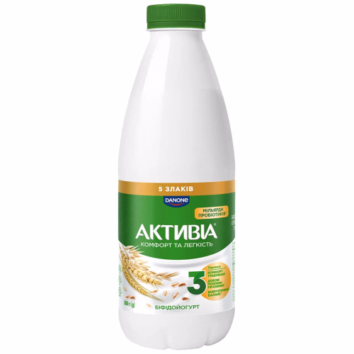 Активіа Біфідойогурт питний 1,5% пет 800г 5 злаків КР