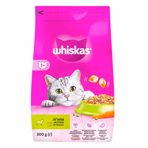Корм WHISKAS для доросл коів сух з ягн 300г