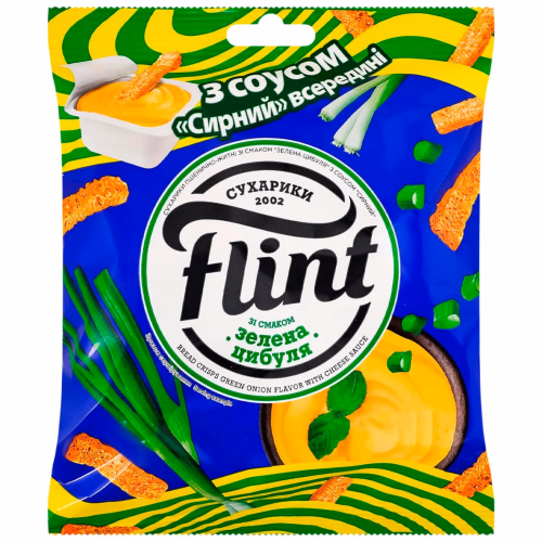 Сухарики пш-жит зі смаком Зел Цибуля 70+соус Сирний 15г"Flint"