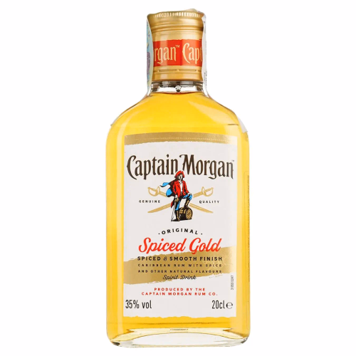 Напій алк на основі Карибського рому Captain Morgan Spiced Gold 0,2 л
