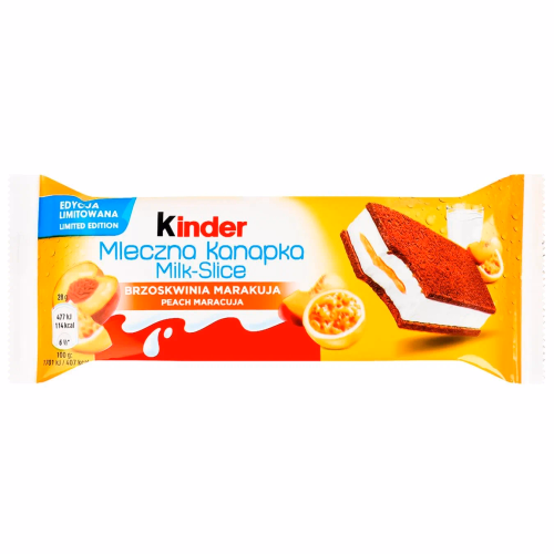 Кіндер Milk Slice Т1*20 з мол.начинкою (28г)Персик-маракуя