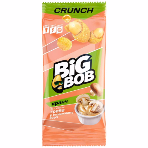 Арахіс в хр. оболонці "кранч"зі смаком"Гриби у верш. соусі BIG BOB"55г