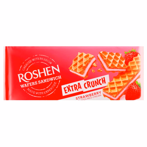Вафлі Roshen Wafers Sandwich Crunch полуниця ККФ 142г