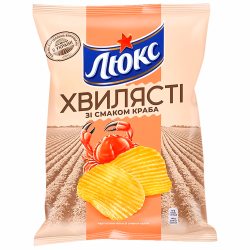 ЛЮКС Чипси рифлені смак краба 125г